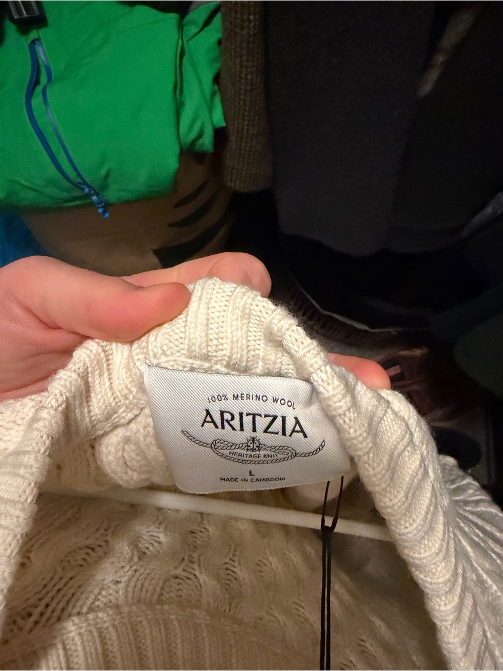 Aritzia Heritage Knit Merino Wool Crew High-Hip Sweater - Picture 7 of 7